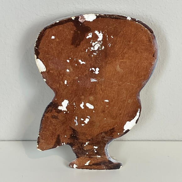 Vintage Chalkware Owl Wall Hanging White Brown 70s Boho Nature - Picture 3 of 7